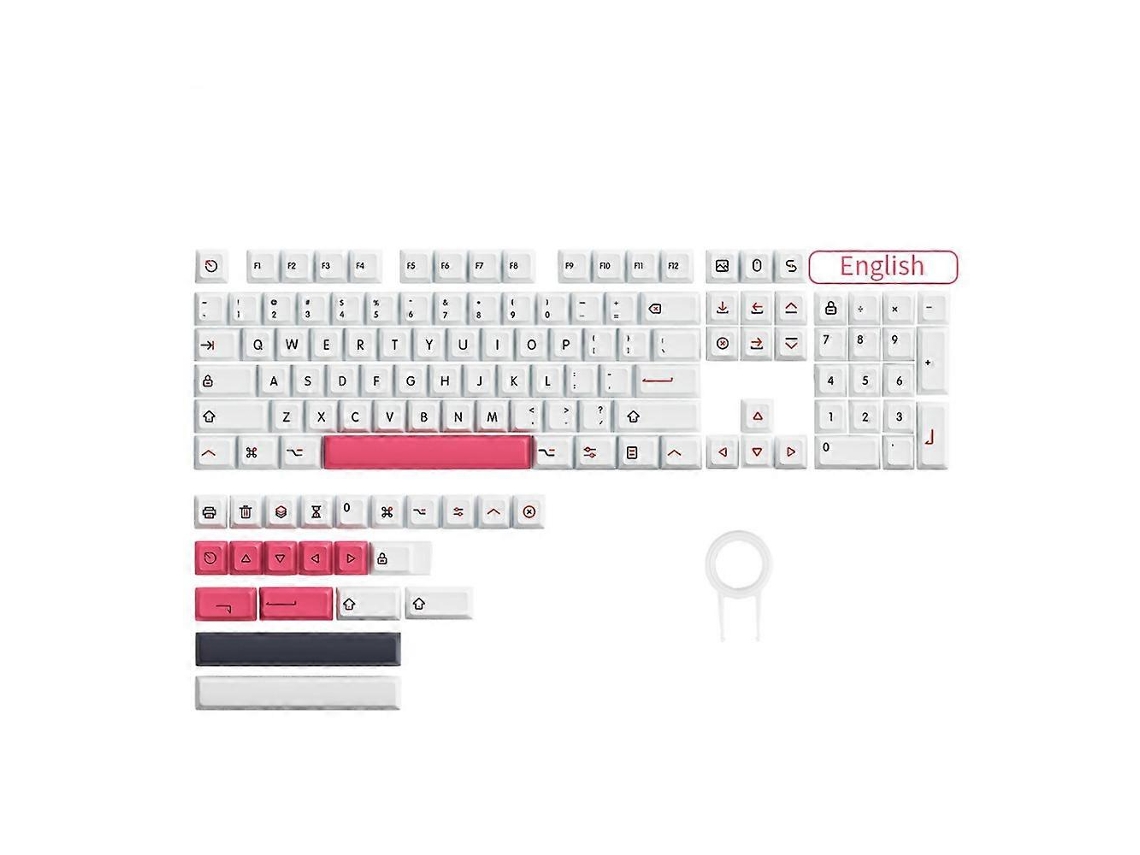 Pacote De Teclas Mecânicas De Sublimação De Tinta Pbt Branca Com 132 Teclas Para Teclados E Teclados Numéricos Everley891