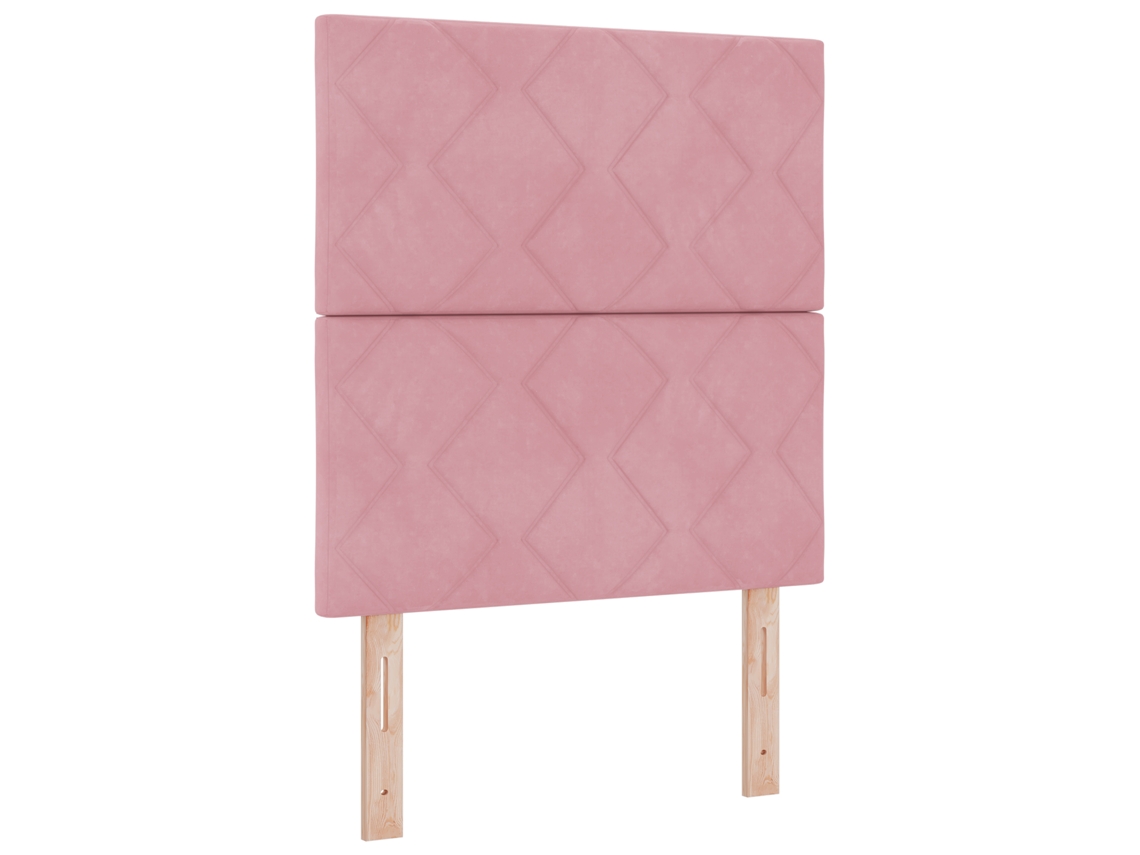 Cabeceira De Veludo Rosa Com Padrão De Diamante -  Vidaxl Rosa Fabric