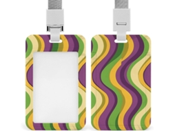 Porta Crachá Com Estampa De Listras Onduladas, Personalizável, À Prova D Água, Ideal Funcionários De Escritório E