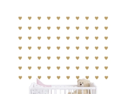 Autocolante De Parede Coração 1,5 Polegadas 130 Peças Para Decoração Do Quarto De Bebê Criança Dourado Removível