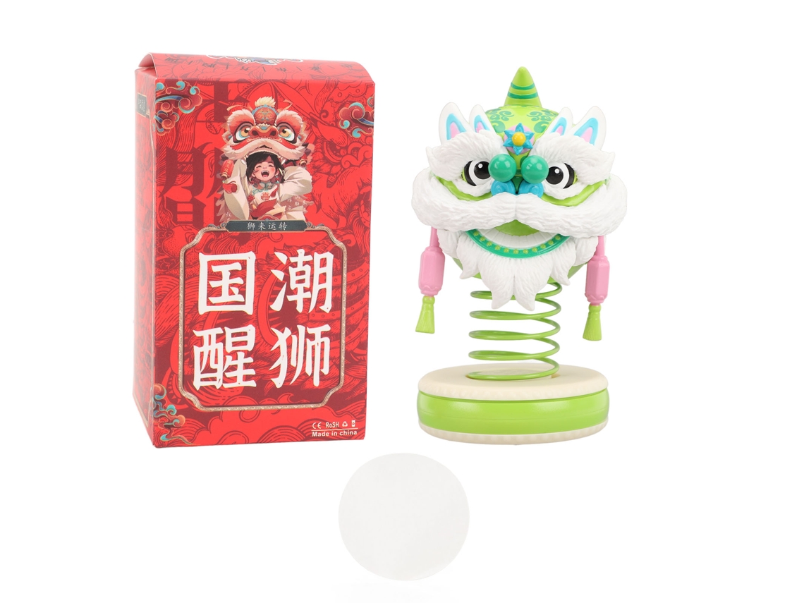 Figura Leão Balançante Carro Office Casa Verde Branco