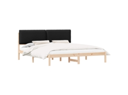 Estrutura de Cama com Cabeceira Estofada Preto 180x200 cm MAISON EXCLUSIVE