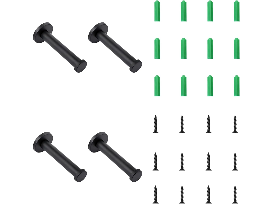Conjunto De 4-cabides Cilíndricos Para Casacos E Toalhas, 10, 2cm 4, 02pol, Ganchos De Parede Clássicos Em Aço