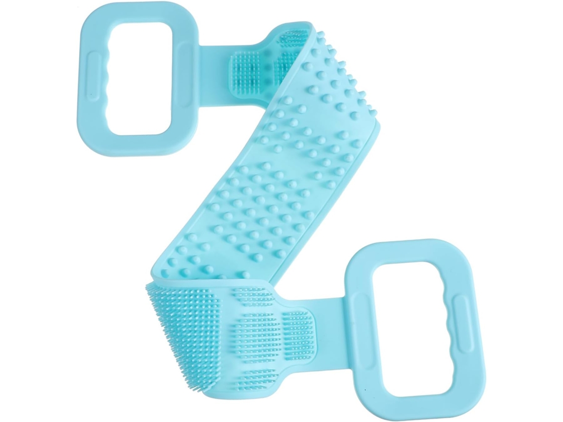 Escova De Banho Longa Silicone Com Dupla Face Para Massagem E Esfoliação Corporal, Limpeza Profunda Das Costas