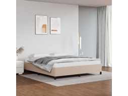 Estrutura de Cama Cappuccino Pele Sintética Castanho (180x200cm)