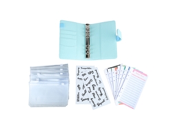 Carpeta De Notas A6 De Pu Com Bolsa Transparente Para Cartões, Fecho Magnético, 6 Anéis Para Organizar O Orçamento Em Dinheiro.