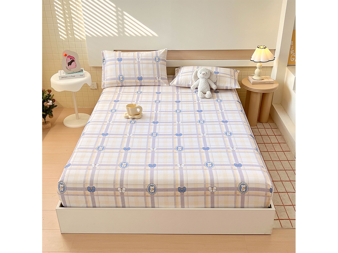 Lençol Elástico, 120*200cm, Tecido De Algodão Cru, Bolso Profundo De 30cm, Estilo Casa De Campo,para Meninas E Mulheres. Bege Hexinyigjly