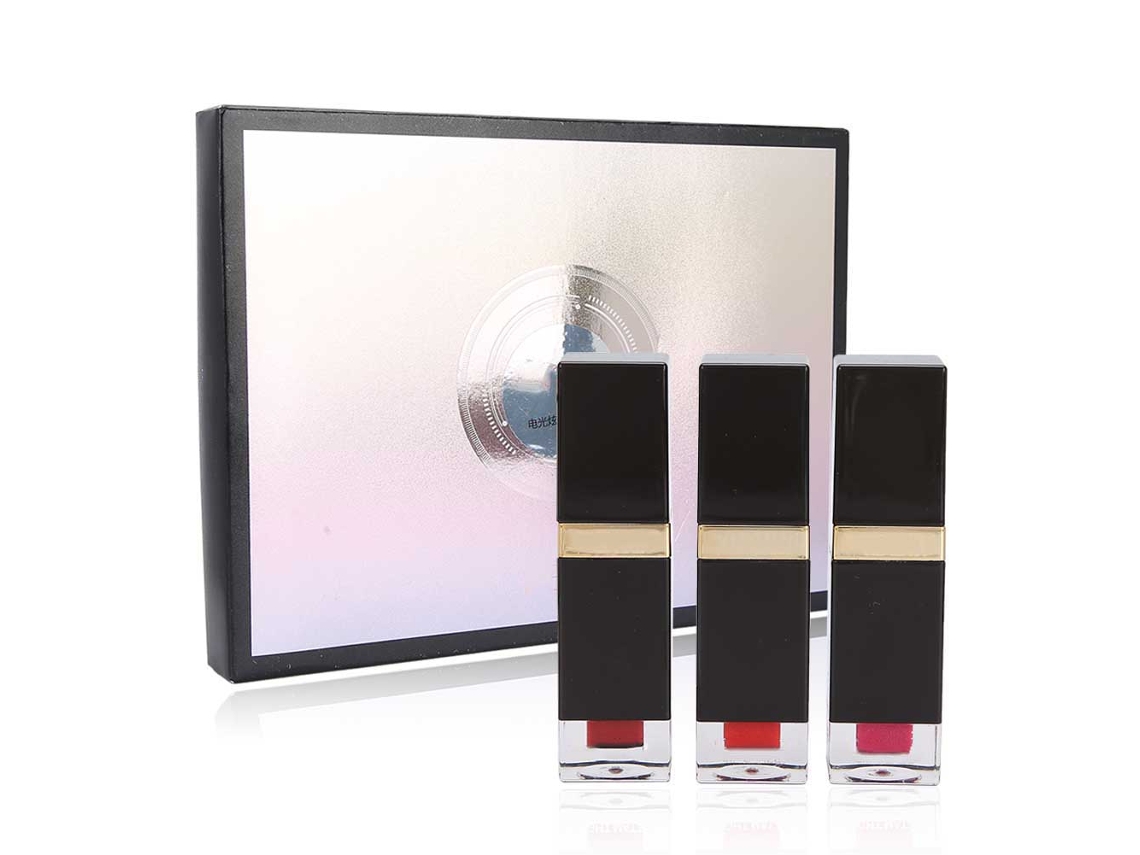 Set De Batom Hidratante De Longa Duração Com Brilho Pérola 4,5ml X 3 Unidades