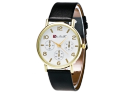 Relógio de pulso masculino Zhoulian Fa Fashion com calendário e pulseira de couro.