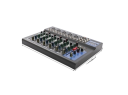 Console De Mistura De Áudio, 7 Canais, Desempenho Profissional, Preto