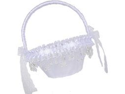 Cesta Floral em Renda Branca, SFUSHOS