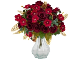4 Buquês de Flores Artificiais de Outono em Tons de Laranja Queimado, para Casa e Casamento, Festas AQUAFORGE
