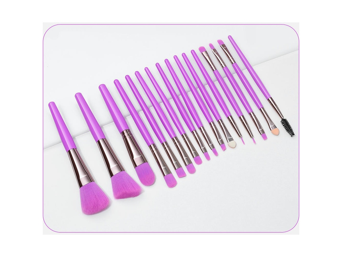 Conjunto de Fluorescentes de 16 Peças Base Premium Misturando Pó Facial Conjunto de SintéticosRoxo LUUCOZK