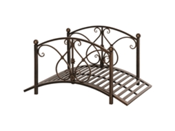 Ponte de jardim vintage com elementos florais em metal 99x68x53cm preto BTFORUS