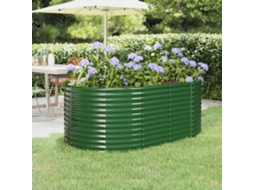 Canteiro Elevado Jardim 175x100x68 Cm Aã§o Revestido Com Pã³ Verde Dkd Home Decor