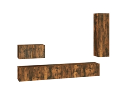 Tv Cabinet Set, Tv Cabinet Sets Vidaxl Marrom Madeira Processada (n/a)