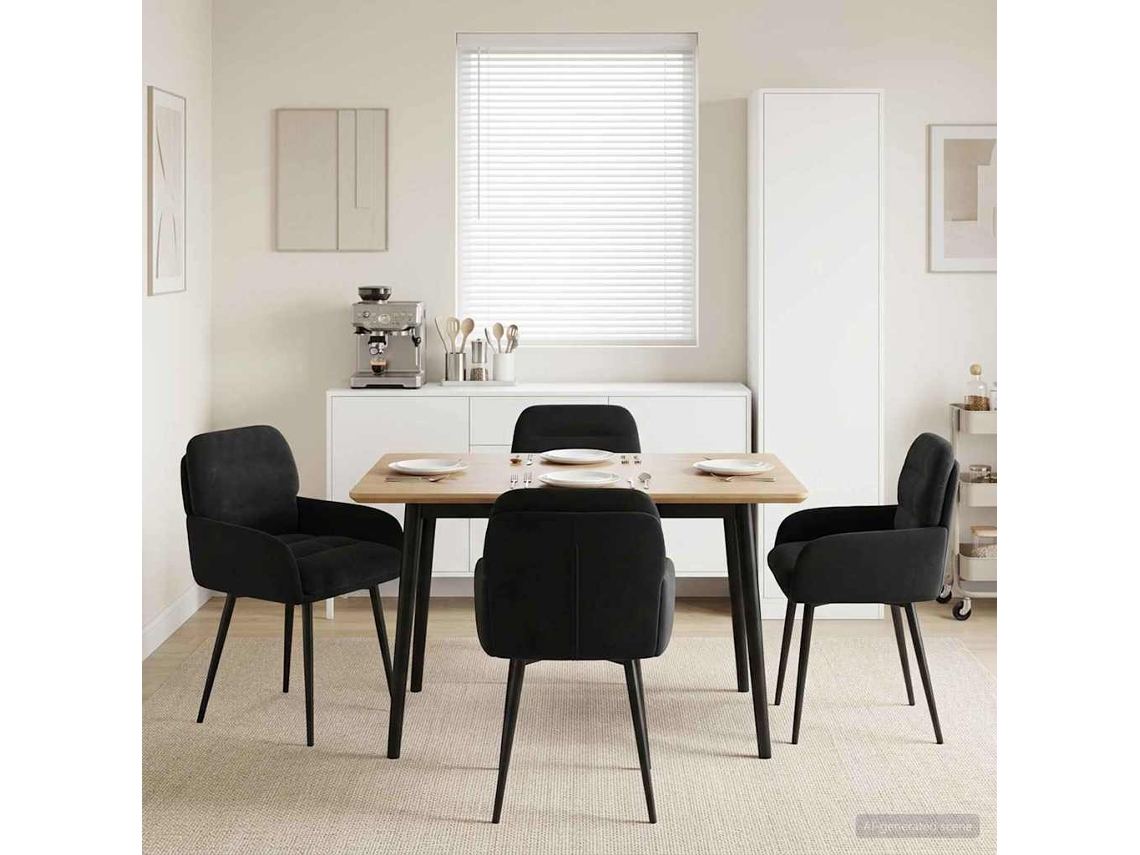 Vidaxl Cadeiras De Jantar 4 Unid. Veludo Preto 59 X 59,5 X 90 Cm