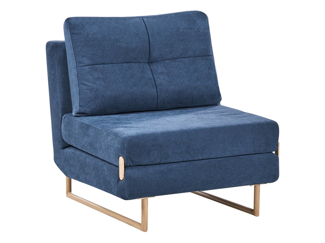 Beliani Jerslev Sofá cama em tecido azul 79x81x87