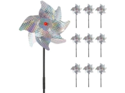 Funbuy 10 peças moinhos de vento anti-passarinhos, repelente de pássaros, moinho de vento refletivo, moinho de vento refletivo, para repelente de pássaros Kimiss