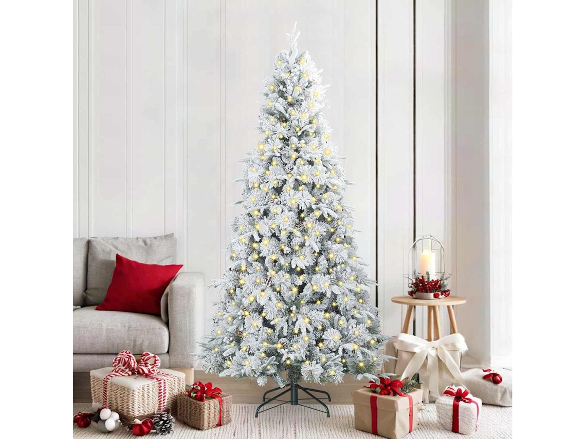 Vidaxl Árvore De Natal Articulada Artificial Branco 210 Cm Pe E Pvc