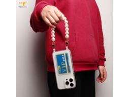Qd-nova Pulseira De Cordão Com Pingente De Corrente De Pérola Tpu À Prova De Choque Da Moda, Dourada, Para Celular, Corrente Portátil Para Iphone Para