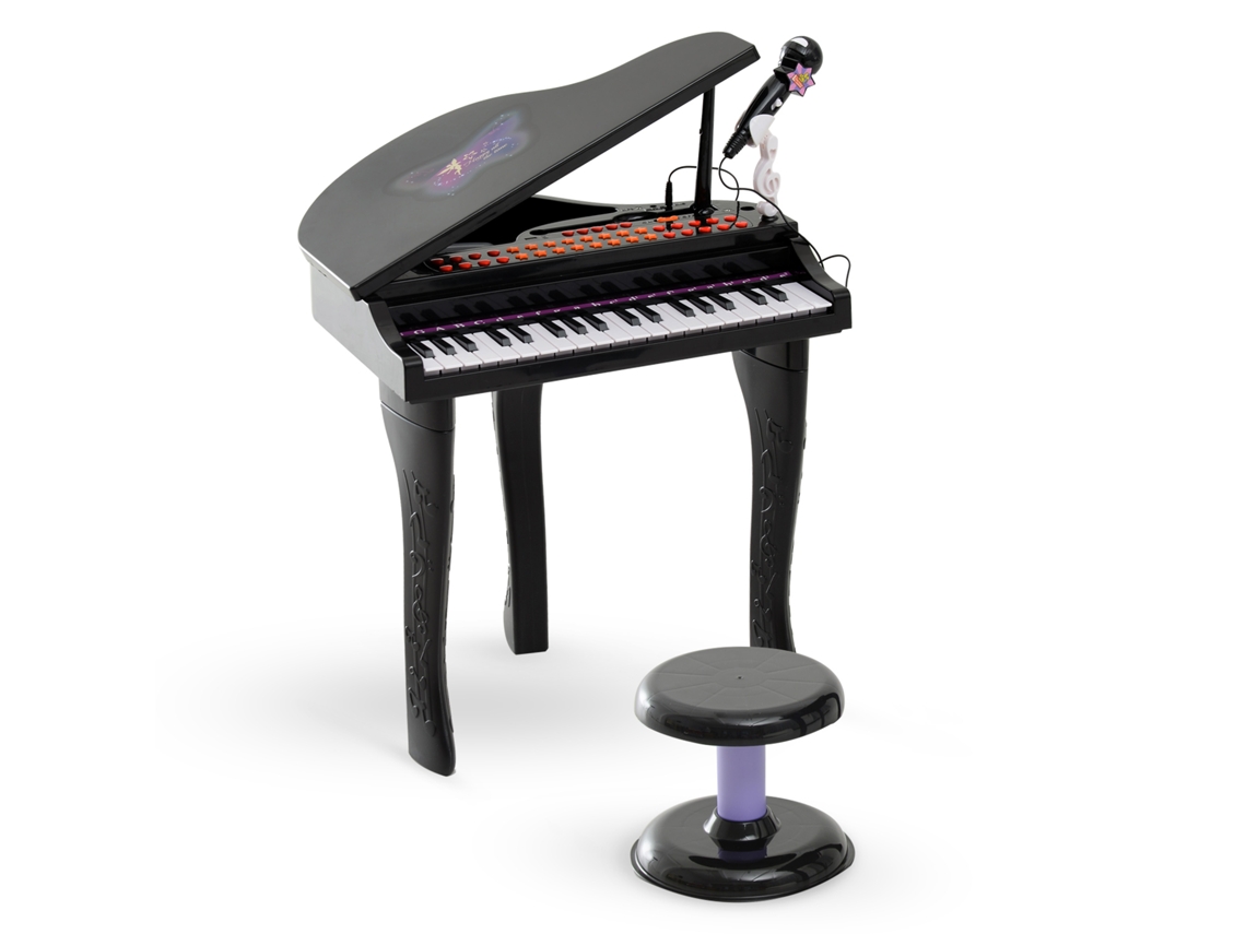 Piano Para Criança Abs Cor Preto 48x39x69 Cm Homcom