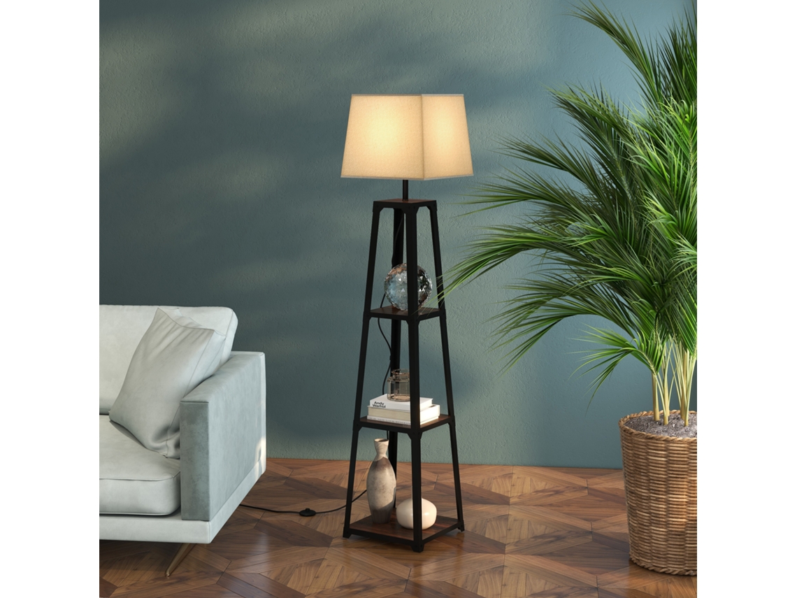 Abajur de Piso com 3 Prateleiras 42x166 Cm S/MARCA