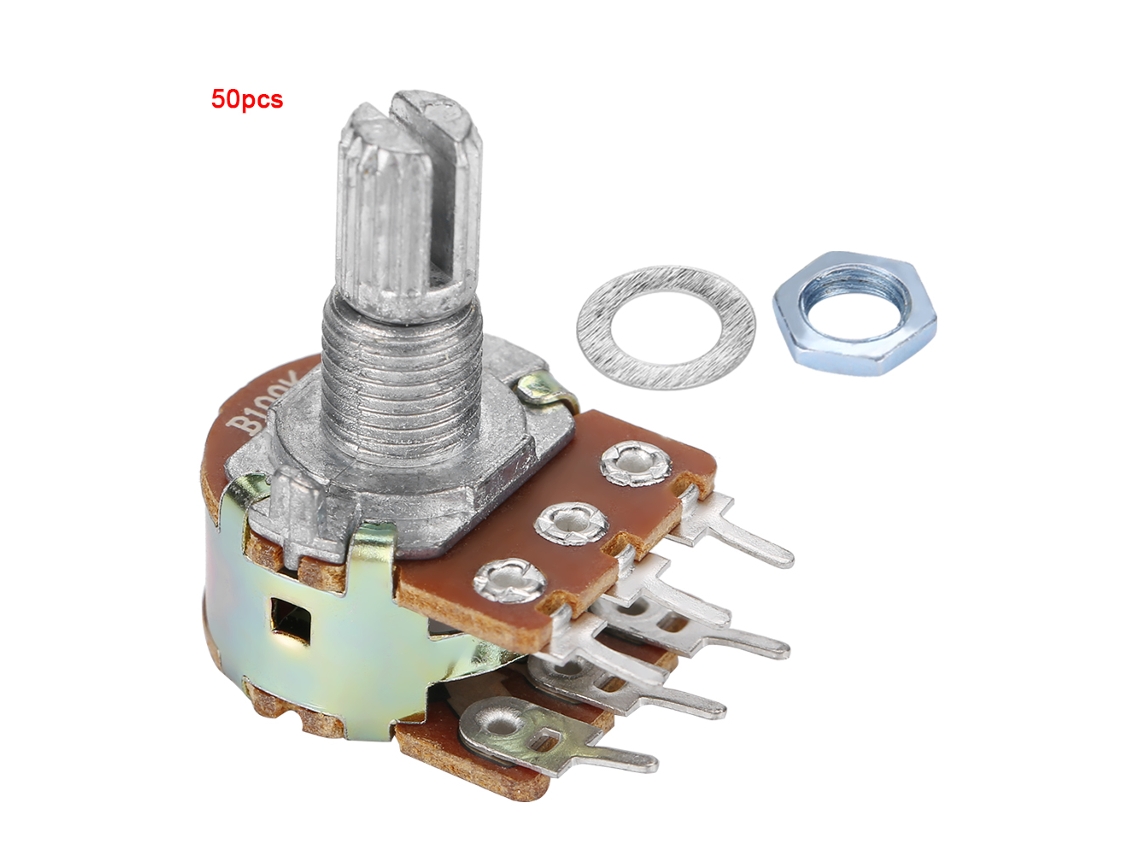 50 Peças Potenciômetro Rotativo Linear Wh148 B100k
