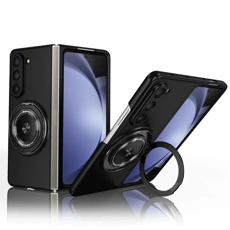 (preto, Galaxy Z Fold3 5g) Capa Para Celular Com Suporte Magnético Em Anel, Suporta Rotação De 360°, Compatível Com Magsafe.