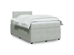 Vidaxl Cama Boxspring C/ Colchão 120x200 Cm Veludo Cinzento-claro
