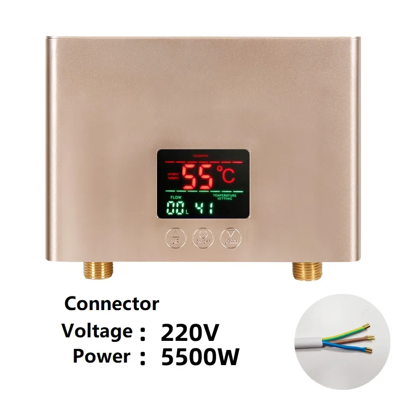Aquecedor De Água Elétrico Instantâneo Com Visor De Temperatura Lcd E Controle Remoto.