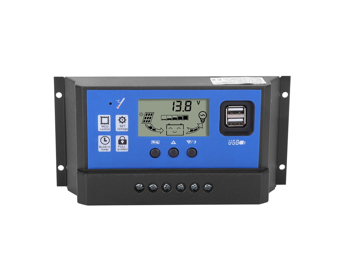 2026 regulador de Carga Solar com Painel de Bateria Lcd e Porta Usb Dupla 12/24v 50a Controlador Inteligente