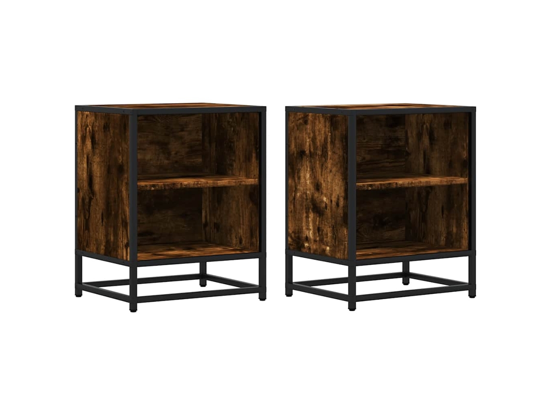 Mesas de Cabeceira 2 Pcs Carvalho Fumado 40x31x50 Cm MAISON EXCLUSIVE