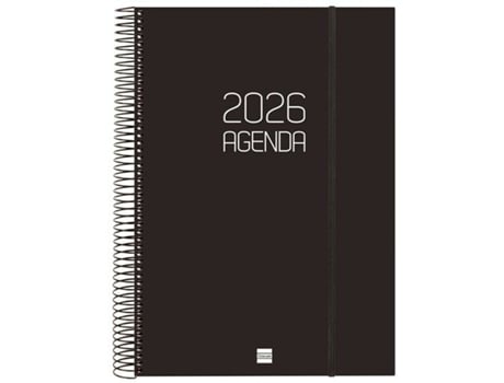 Agenda Finocam Opaque Preto A4 21 X 29,7 Cm 2026