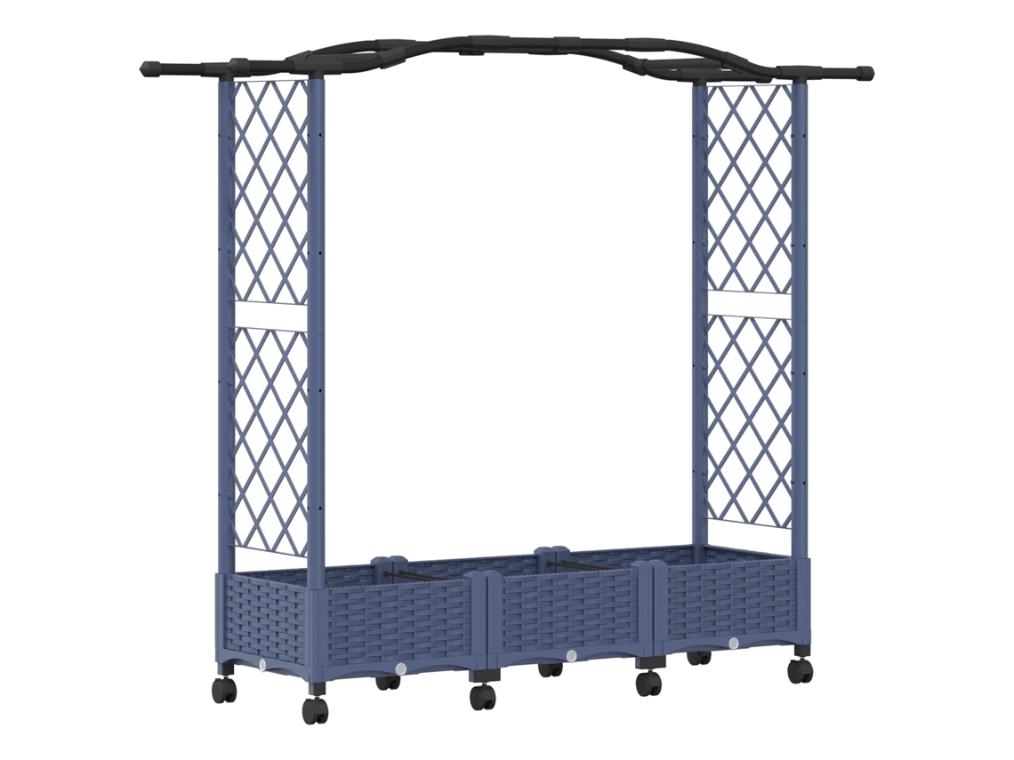 Conjunto 1 Canteiro De Jardim Elevado Vidaxl Cinzento Polipropileno (169 X 40 X 129 Cm)