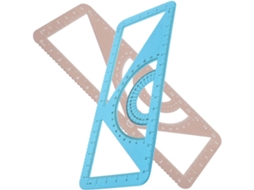 Régua triangular portátil de metal Happyyami para desenho técnico, 2 peças, medição precisa e design leve para projetos.