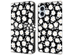 Capa Em Couro Pu Magnético Para Apple Iphone 16 - Floral