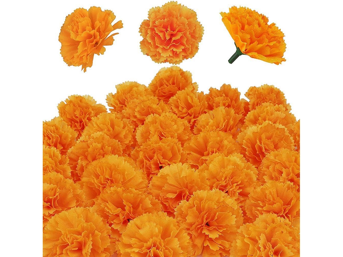 Conjunto 30 Flores de Marigold Artificial para Decoração