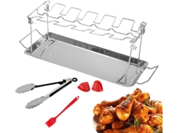 Lurelia Suporte Para Coxas E Asas De Frango, Grelha 12 Peças Com Bandeja Coletora