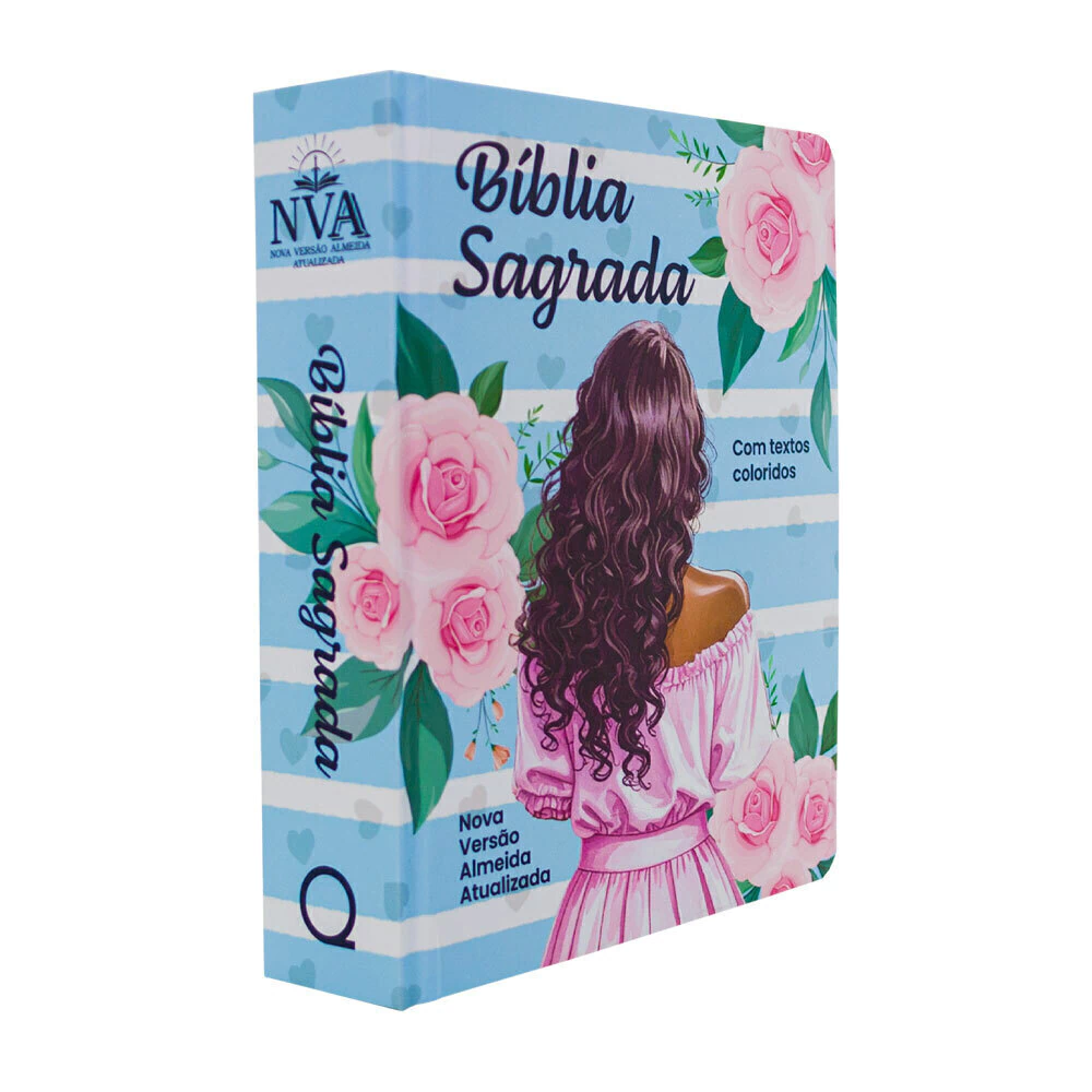 Livro Biblia Nva Letra Grande Ppm Full Color Capa Dura Menina Azul De Diversos (português Do Brasil)
