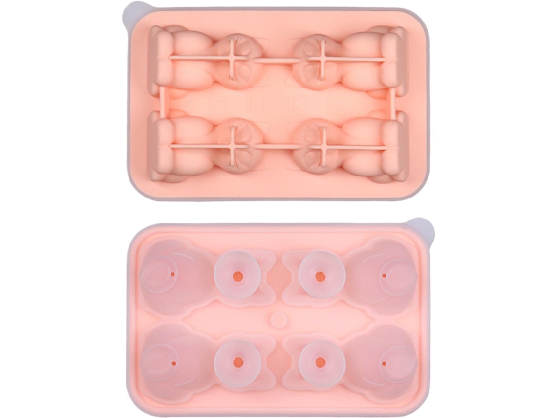Forma De Gelo De Silicone Reutilizável Com 4 Cavidades