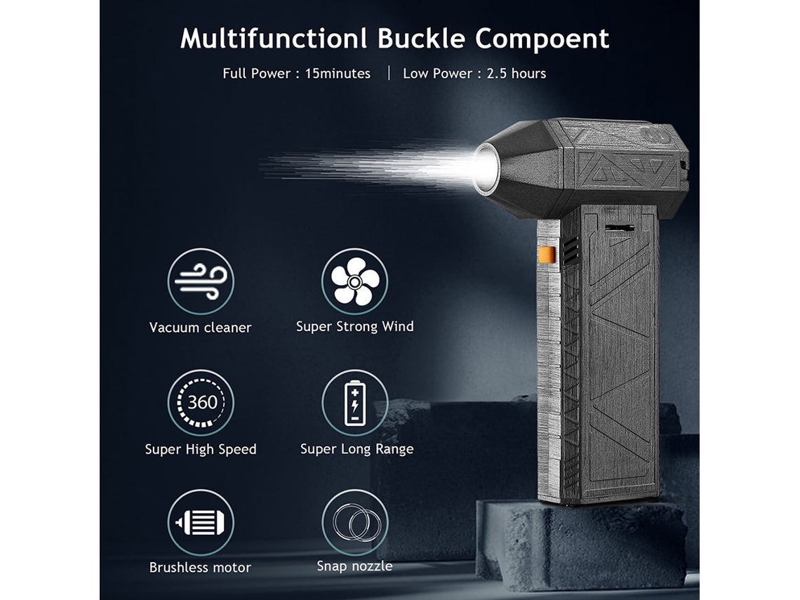 Aspirador de Ar Elétrico Turbo 130000rpm Bateria Recarregável