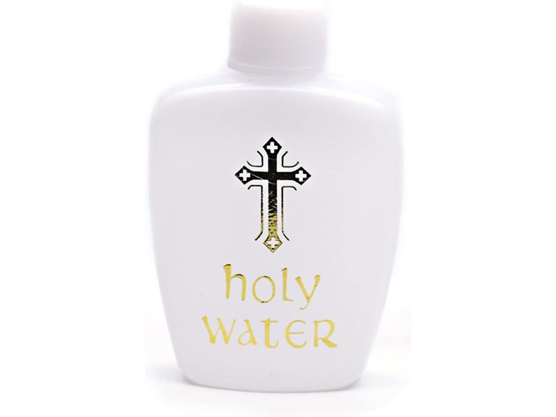 Garrafa de água católica de Lourdes de 60ml, tamanho viagem, plástico, cristã, religiosa, vazia