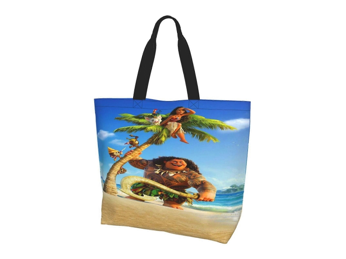 Cartoon Moana Totes Bag Compras Bolsas de Ombro para Mulheres Dobrável Trabalho de Viagem Grande Reutilizável Portátil Bolsa de Compras GOKOCO