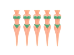 5pcs Tee De Golfe Plástico Anti-derrame Menina Bikini Para Treinamento De Golfe Green