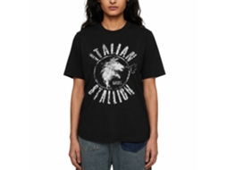 Rockinstone Rocky Movie Chalk Stallion Black Adult T-shirt Size:xxl