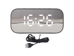 Relógio Despertador Com Rádio Fm Bluetooth Dimmer Controle Duplo Para Casa Escritório Preto