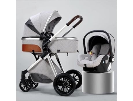 Carrinho de bebê 3 em 1 Luxcar com assento de carro ajustável e reversível
