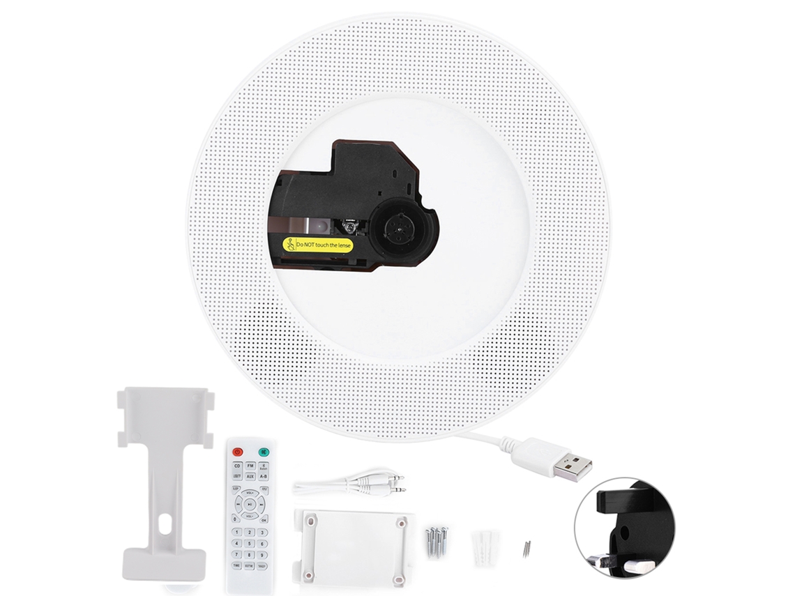 Aetheria reprodutor de Cd Montável em Parede com Bluetooth Controle Remoto Usb Fm Alto falante Home Audio