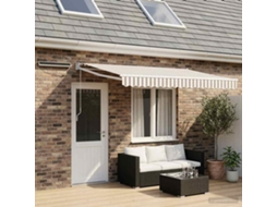 Vidaxl Toldo Retrátil Elétrico Cinza Claro E Branco 4,5 × 3 M